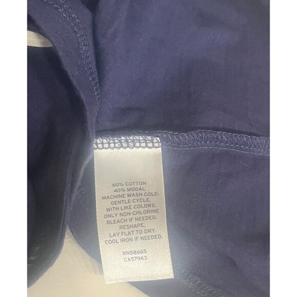 Caslon Flowy Asymmetric Neck Knit Tank In Navy Peacoat, Sz. L - Picture 13 of 13